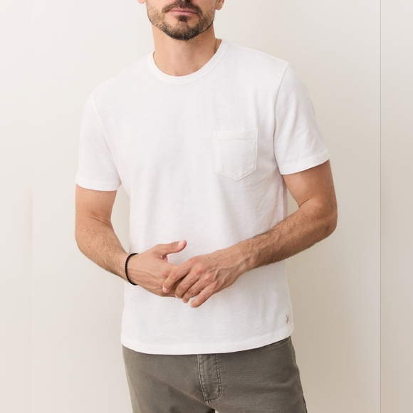 Marine Layer Heavy Sub Pocket Tee Shirt Antique Cream S New - Picture 3 of 9